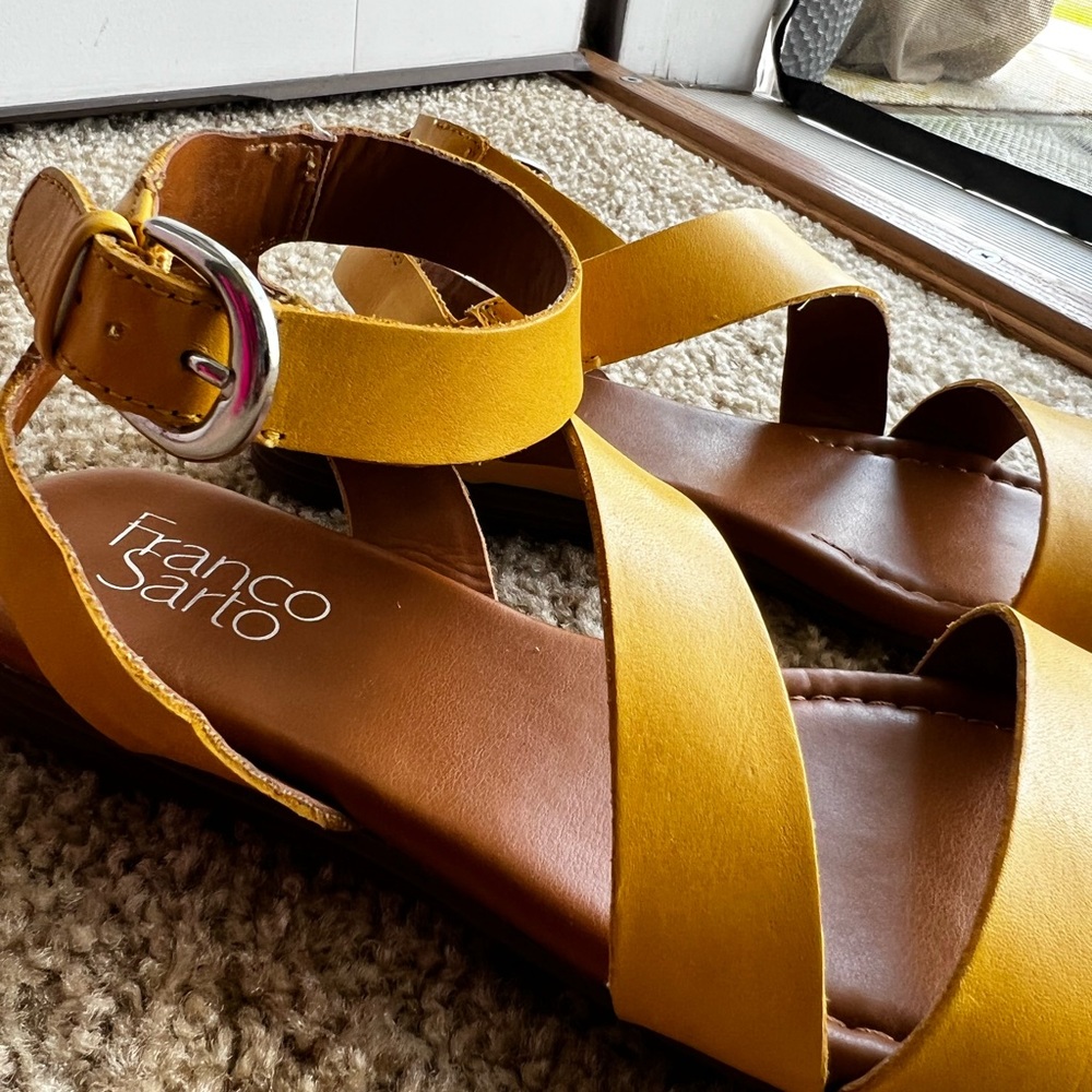 Franco Sarto mustard sandals